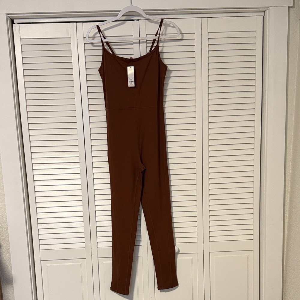 Francesca's Collections Chocolate Brown Jumpsuit